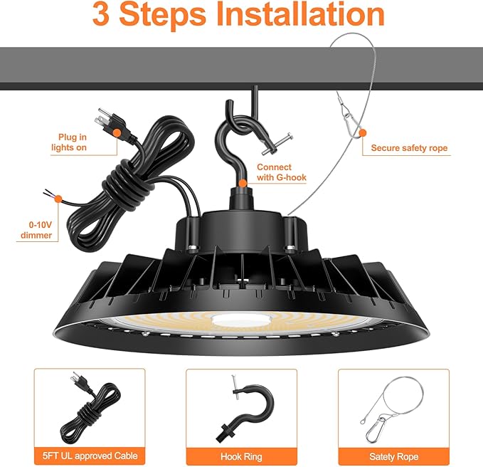 BBESTLED 12Pack LED High Bay Lights, Super Bright 150W UFO High Bay LED Shop - Image 6