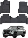 2 Rows Floor Mats for 2025 Nissan Armada 7 and 8 Passenger Models, TPE All