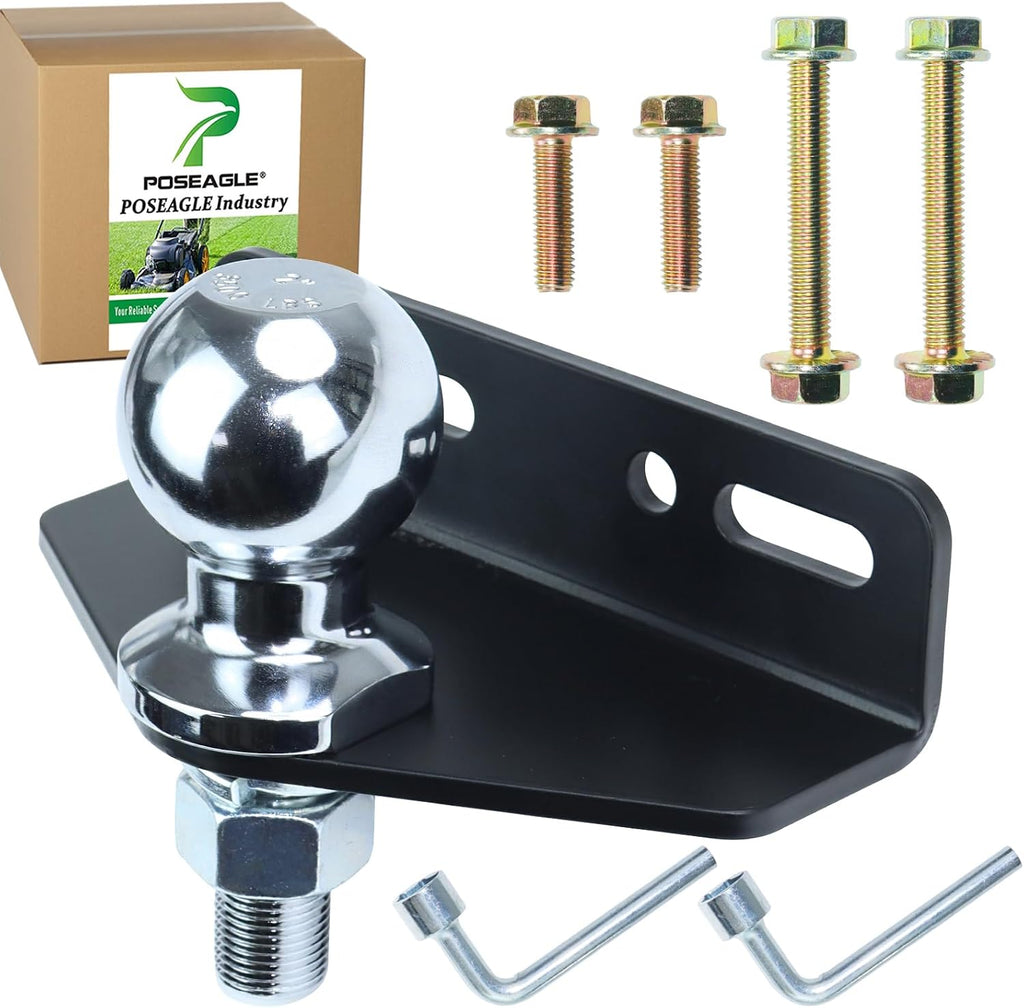 [Upgraded Universal Heavy Duty Zero Turn Mower Trailer Hitch | Include Chrome Trailer Hitch Ball, 3,500 lbs, 2 Inch Diameter, 3/4 x 2-Inch Shank and L Socket Wrench