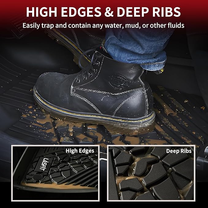 LASFIT Floor Mats for Jeep Wrangler JL 2018-2025 Unlimited 4 Door Gas/MHEV Type - Image 3