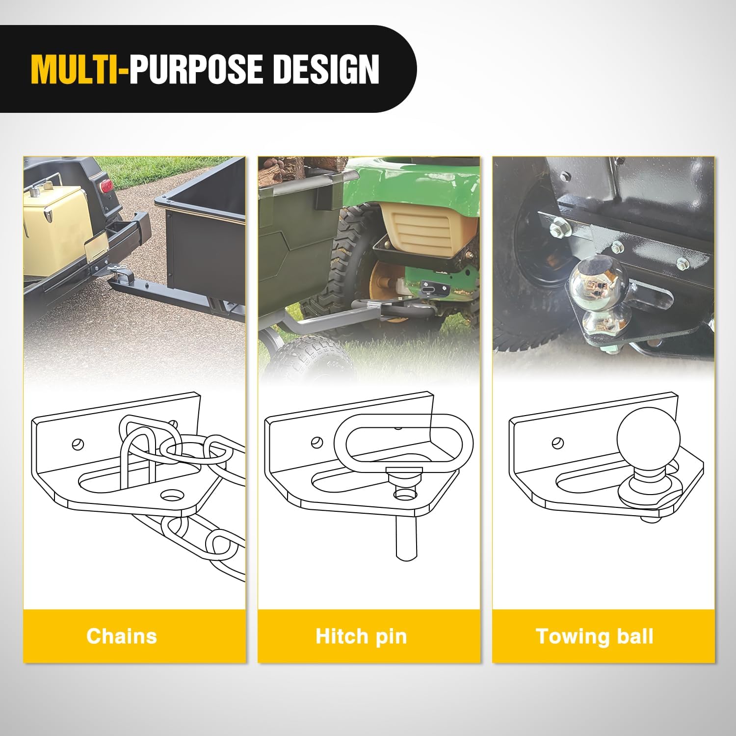 Heavy Duty Bolt on Tow Hitch 093-1000-00 093-1000-98 Compatible with Bad Boy Mowers MZ MZ Magnum ZT CZT Maverick Orange