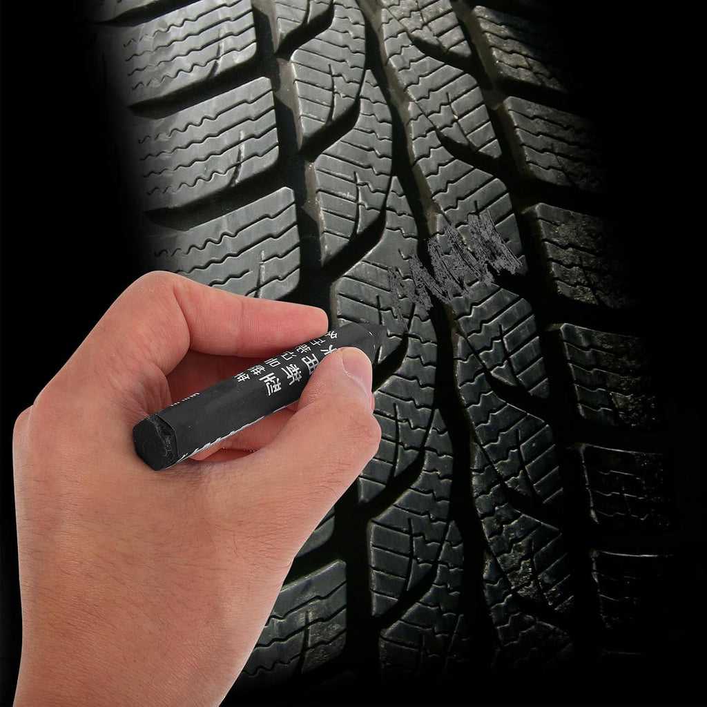 PRETYZOOM 6pcs Black Tire Marker Pens for Car Tire Repair Long-lasting Wax Material with Easy to Carry Design and Maintenance