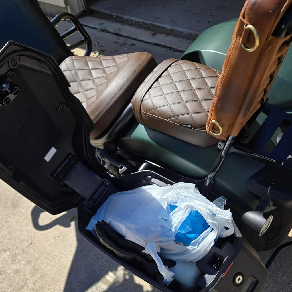 Touring Soft Leather Front Driver Seat Cushion Pad Rear Passenger Pillion Seat fit for Ho&n&da Rebel CMX 1100 CMX1100 Accessories 2021 2022 2023 2024 2025 (Brown-1 Set)
