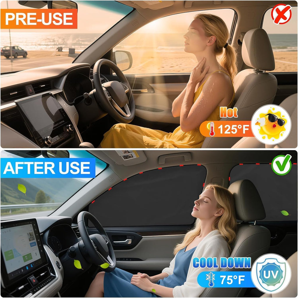 ZATOOTO Car Window Shades for Honda CR-V 2017-2022, 4 Pcs Magnetic Car Window Covers - 100% Block Light Privacy Curtains, Side Window Sun Shade for Baby Breastfeeding, Sleeping, Camping