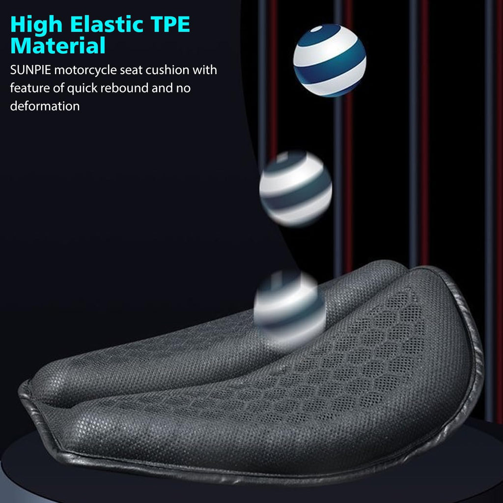 SUNPIE Motorcycle Seat Cushion Small Gel Cover Pad Foldable Universal 3D Honeycomb Structure Seats Cushion w/Breathable for Long Rides
