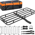 WEIZE Folding Hitch Mount Cargo Carrier Basket 53" X 19" + Waterproof Cargo Bag