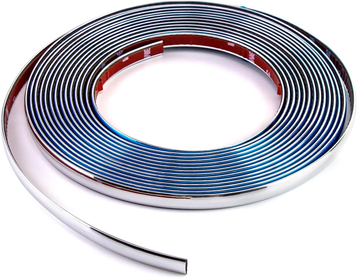 QWORK Automotive Chrome Trim Molding, 1/2 inch Wide 26FT DIY Moulding Trim Strip Line Decoration for Car/Truck Door Window Side Scratchproof