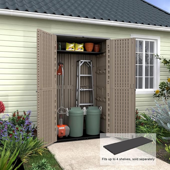 KINYING Sheds & Outdoor Storage, 66 cu.ft Vertical Outdoor Storage Cabinet - Image 2
