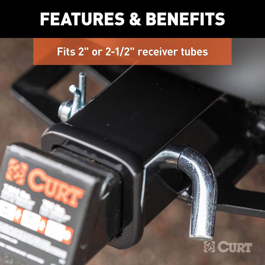 CURT 21583 Trailer Hitch Pin & Clip with Grooved Head, 5/8-Inch Diameter, Fits 2 or 2-1/2-Inch Receiver