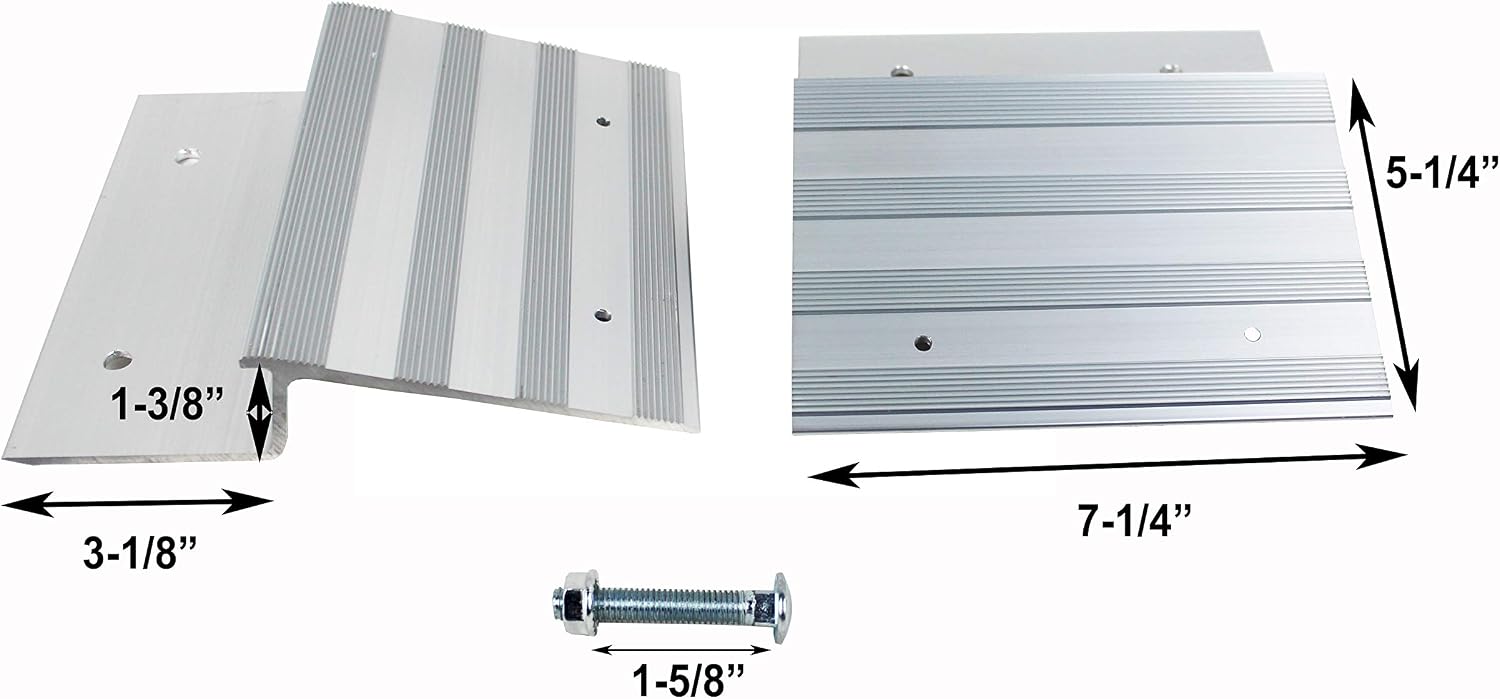 MaxxHaul Aluminum Ramp Top Kit 2 Pack Turns 2x8 Boards into Utility Loading Ramps 1400 lb Capacity with Non‑Skid Surface and Tailgate Protective Pads (80439)