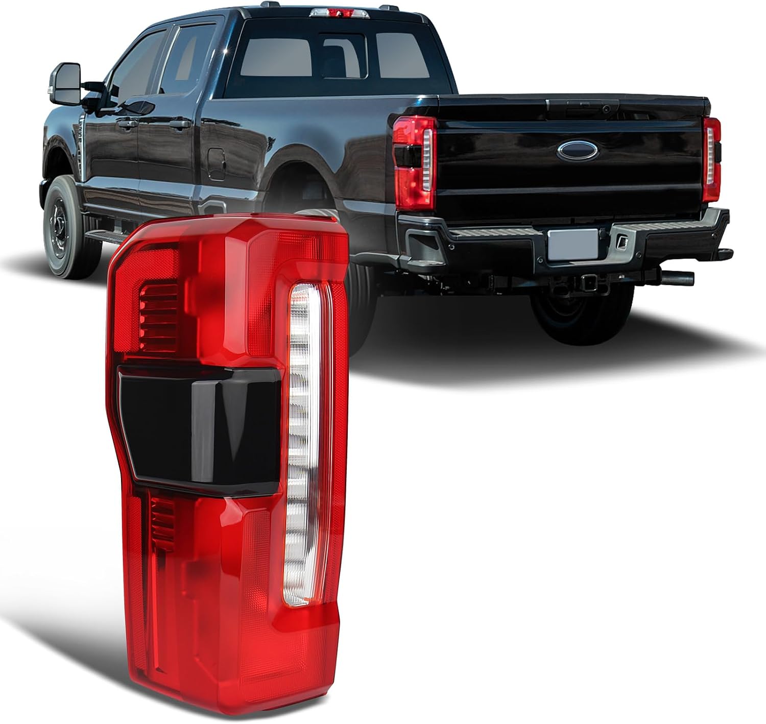 Tail lights Fit for 2023-2025 Ford F250 F350 Super Duty | w/Blind Spot Halogen Rear Light Taillight Rear Brake Lamp Assembly OE:PC3Z13405B FO2800294(W/Blind Spot, Left Driver Side)