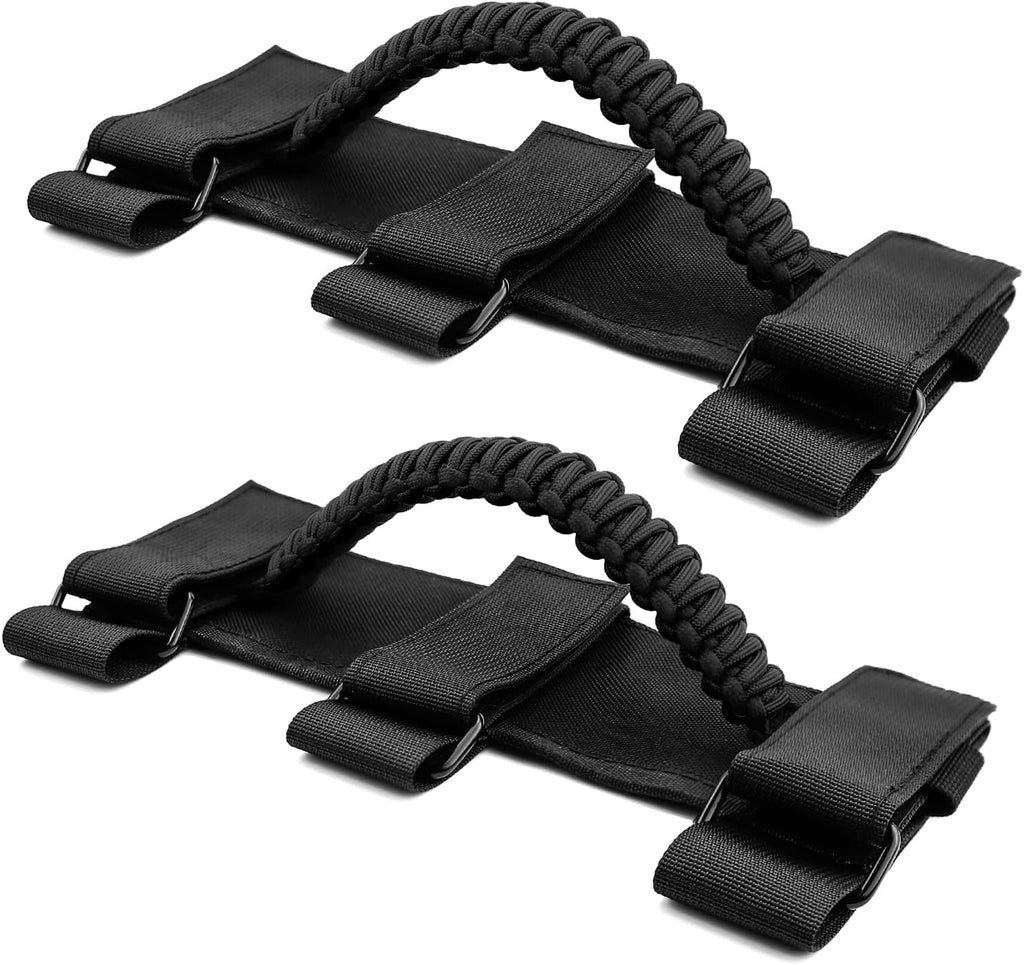 Roll Bar Grab Handles for UTV&ATV Roll Cage Grip Handles for 1.5-2 inch Bars,Compatible with Polaris RZR,Kawasaki Mule,Honda Pioneer,Can Am,etc, 2 Pack (Black)