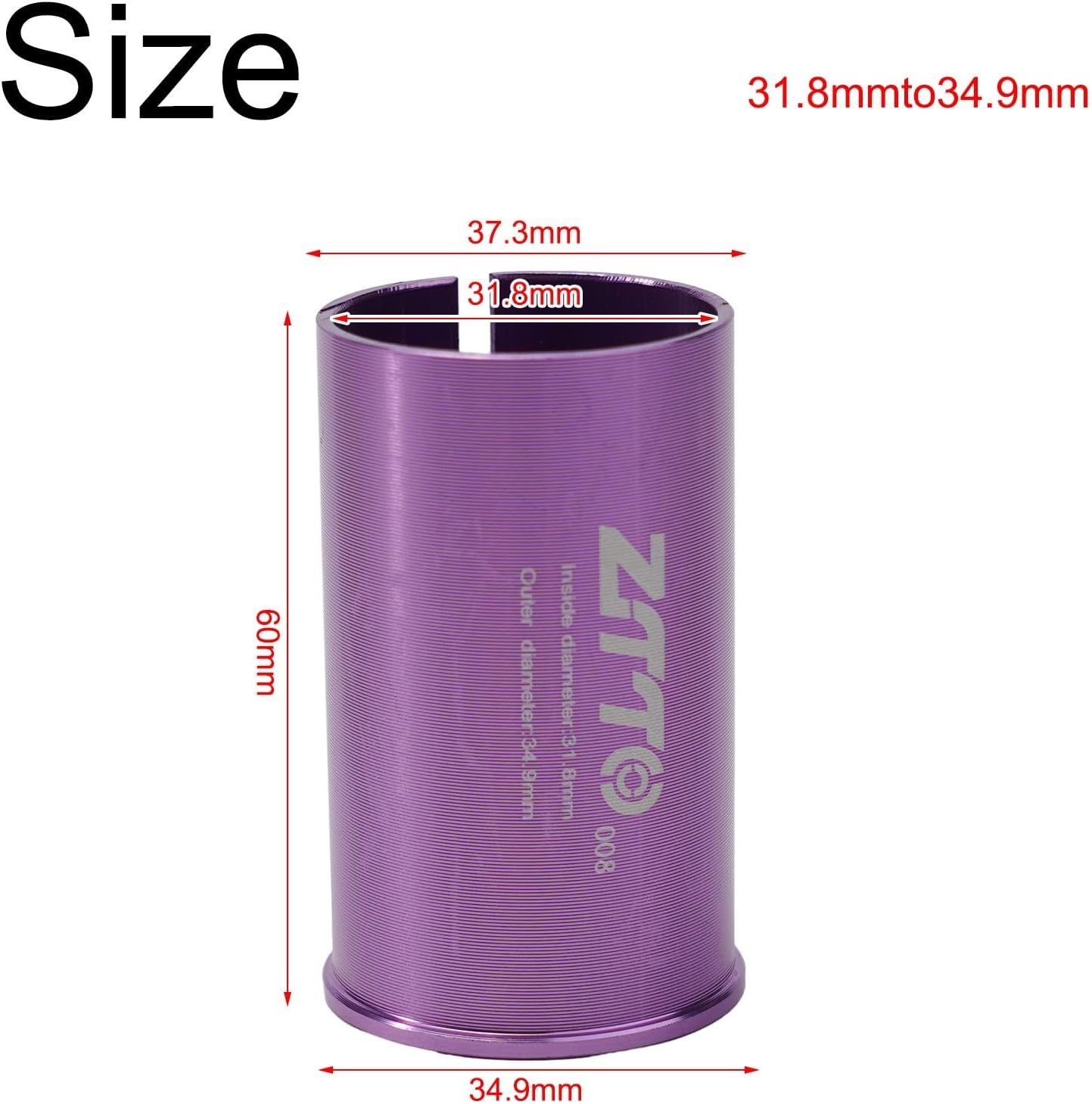 Bicycle Seat Post Reducer Adapter Sleeve Tube Shim for Seatpost Conversion Made with CNC Aluminum Alloy