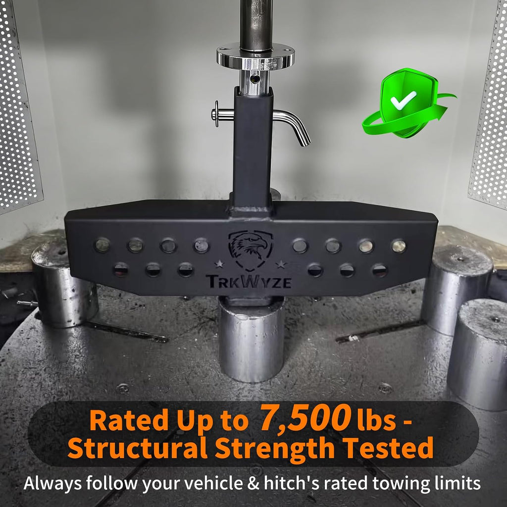 1776-2026 Edition 3-in-1 Hitch Step, Anti-Slip, X-Large Stepping Surface for Secure Footing, 7500 lb Tow Capacity, Rust-Resistant Dual-Layer Finish, 600 lb Weight Bearing, Bonus Hitch Cover Included