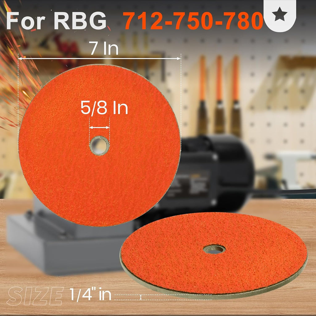 7" disc grinding wheel compatible with rbg 712 shown in use