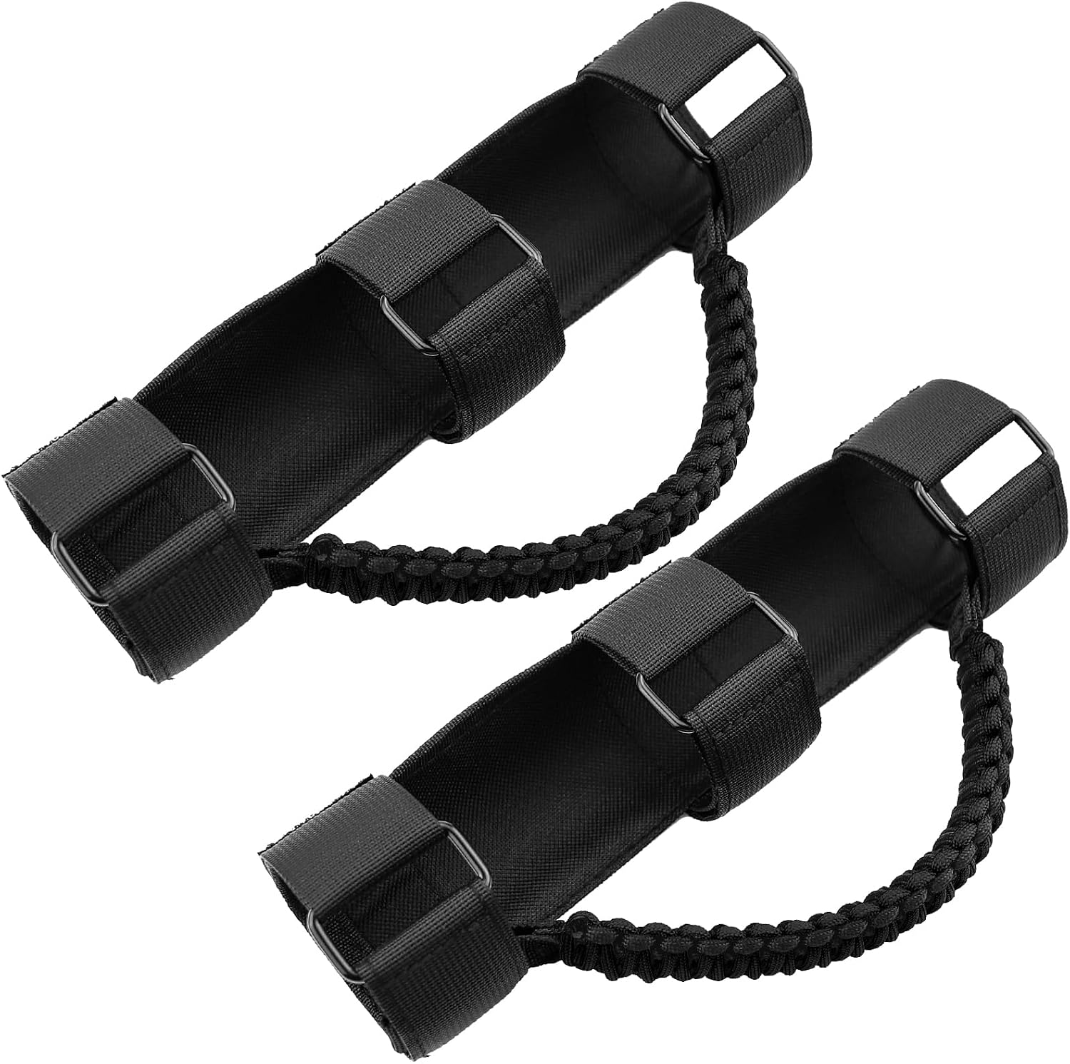 Roll Bar Grab Handles for UTV&ATV Roll Cage Grip Handles for 1.5-2 inch Bars,Compatible with Polaris RZR,Kawasaki Mule,Honda Pioneer,Can Am,etc, 2 Pack (Black)