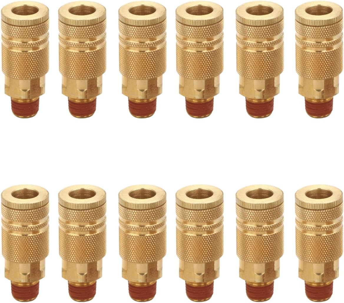 1/4 inch brass male industrial coupler, 12 pack, main product view