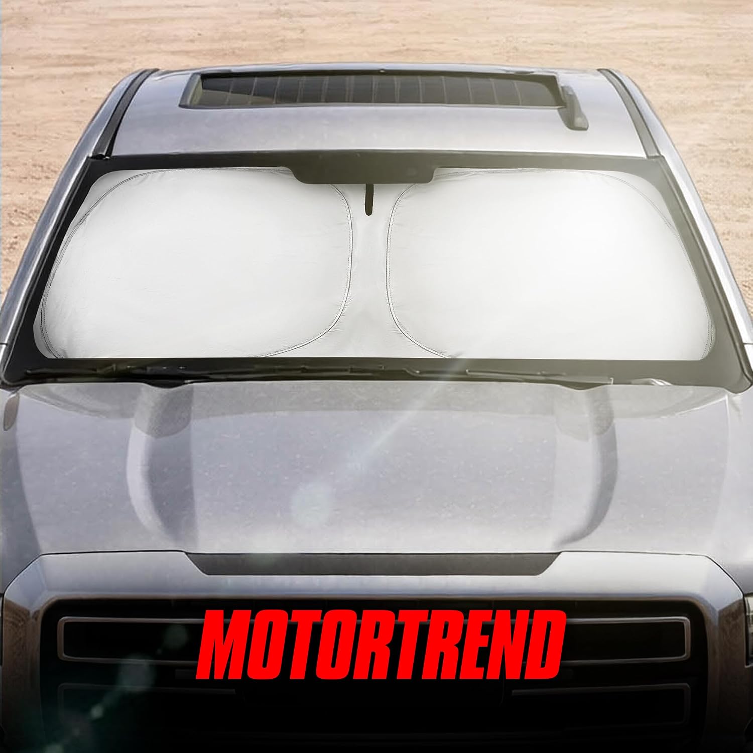 Motor Trend Custom Fit GMC Sierra & Chevy Silverado Windshield Sun Shade - Fits All (2014-2018) Trims - Car Windshield Sunshade Sierra & Silverado Accessories - Automotive Interior Protection