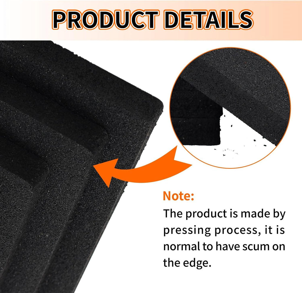 OULEME RV Leveling Block Flex Pads, 12” Rubber Jack Pads, Anti-Vibration & Anti-Slip Mats, for Camper Travel Trailer Jacks & Stands & Stabilizers on Uneven Surfaces, 4-Pack
