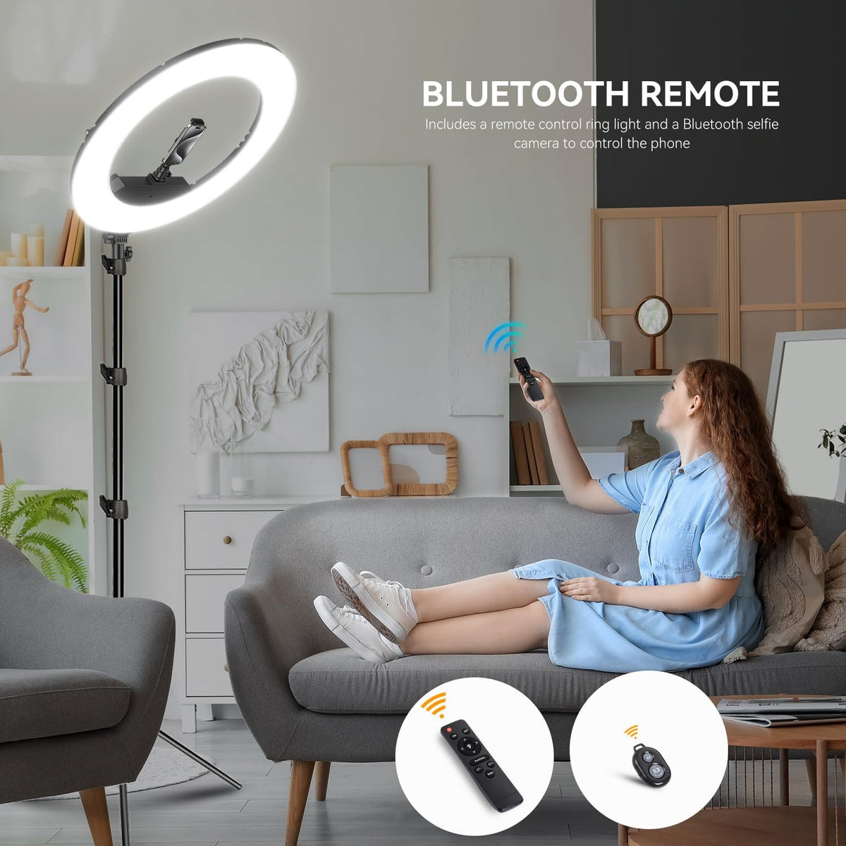 18 inch ring light kit, 55w6700k dimmable led, package contents