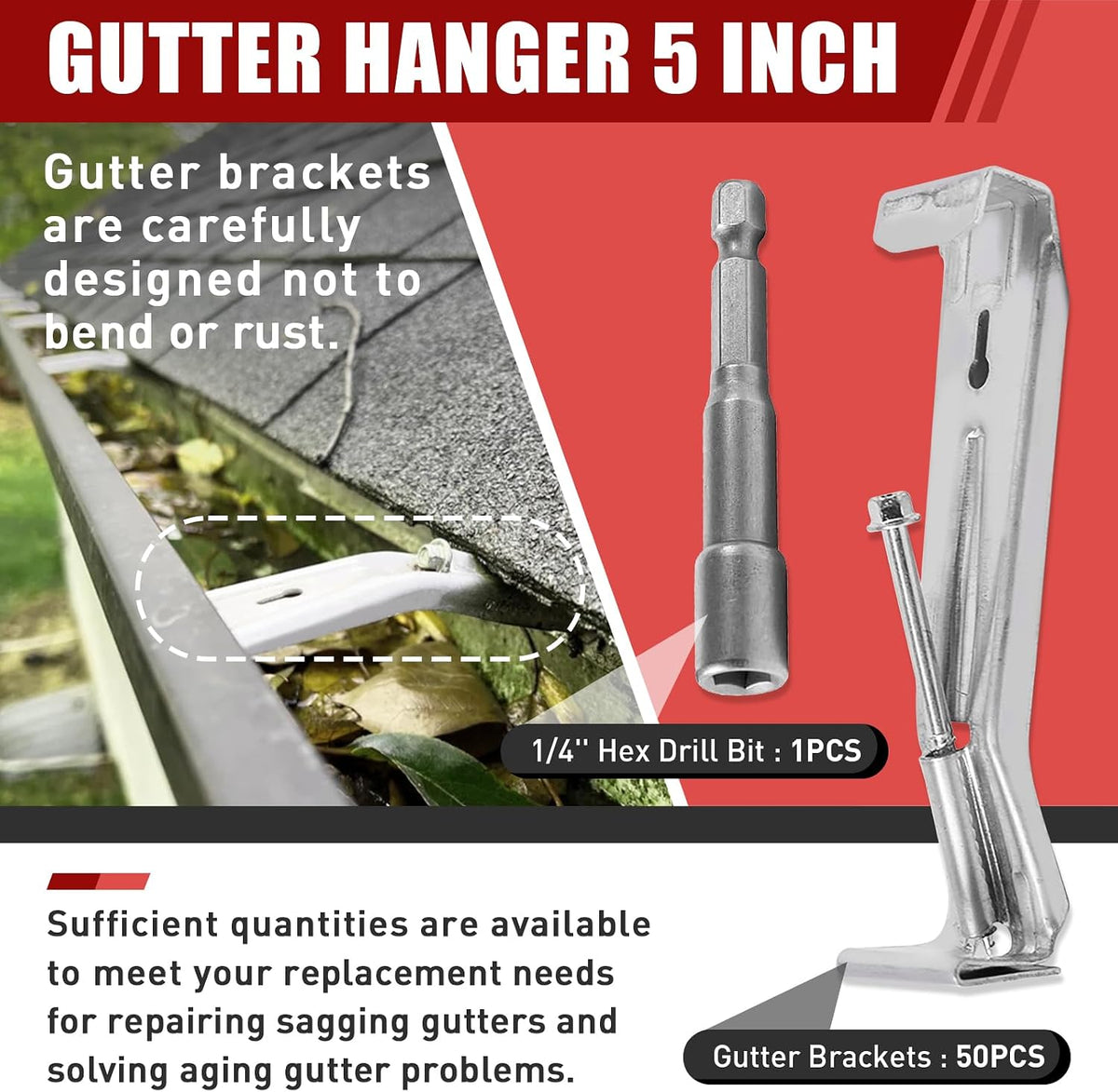 hidden gutter hangers 5 inch k style shown in use