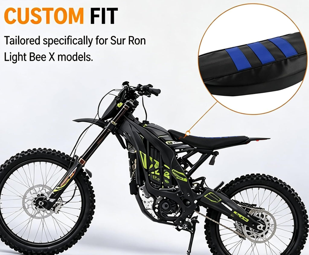 PVC Seat Cover Protective Cushion Motorcycle Accessories for SUR-Ron Surron Light Bee S X Segway X160 X260 Electric Vehicle Bike (Blue)