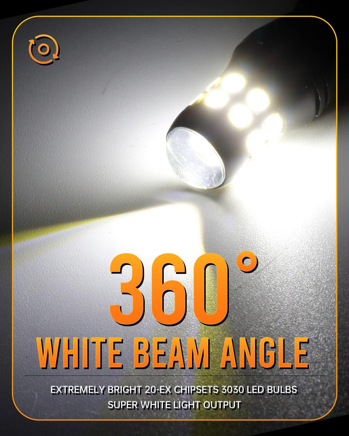 912 921 LED Bulbs Reverse Lights Xenon White 2200 Lumens Extremely Bright Canbus Error Free W16W T15 906 3030 20-EX Chipsets with Lens for Tail Backup Lights, Pack of 2
