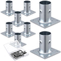 blulu 8 pack galvanized steel flange oblong base, main product view
