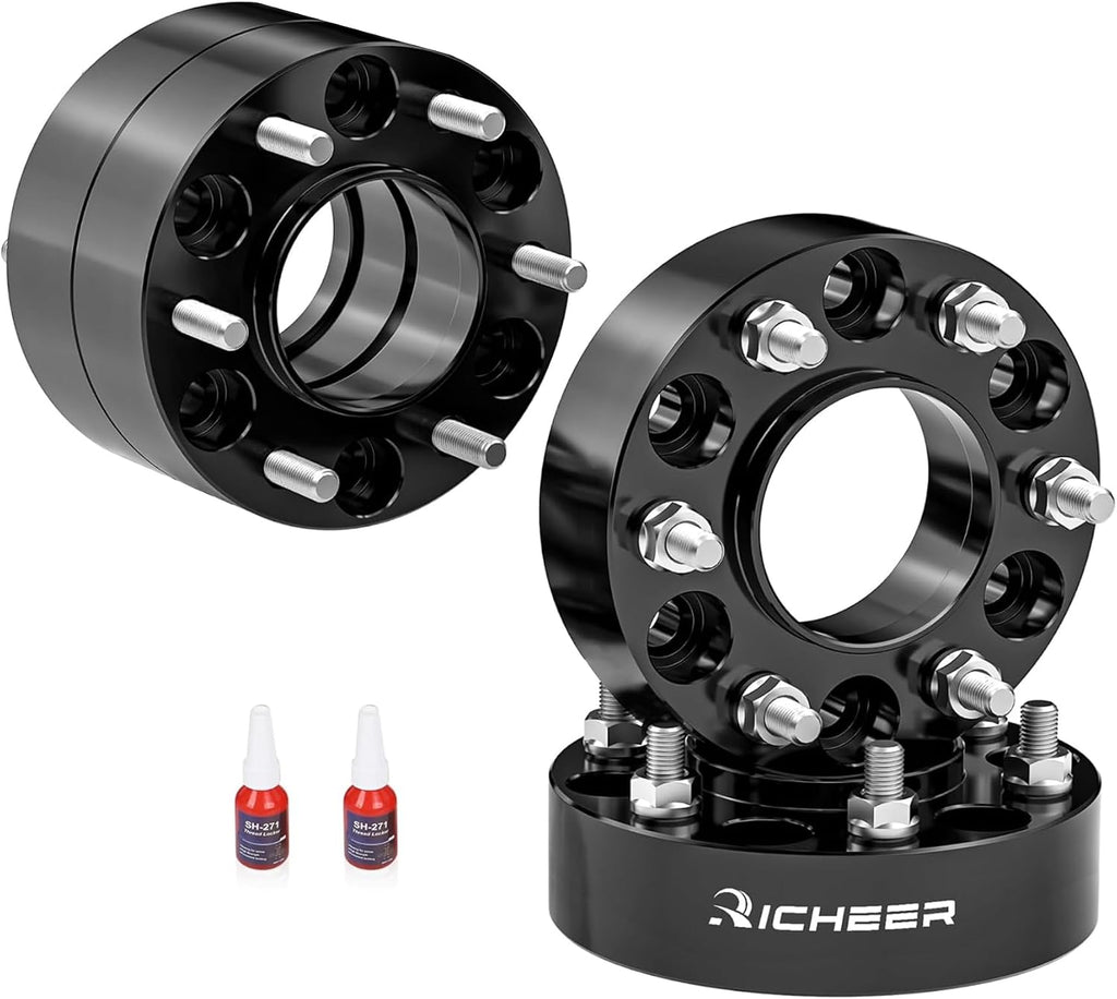 Richeer 2 Inch 6x5.5 Hubcentric Wheel Spacer for Silverado Sierra 1500, 6 Lug 6x139.7mm Wheel Spacers with 14x1.5 Studs & 78.1mm Bore for Tahoe Suburban Avalanche Express Yukon