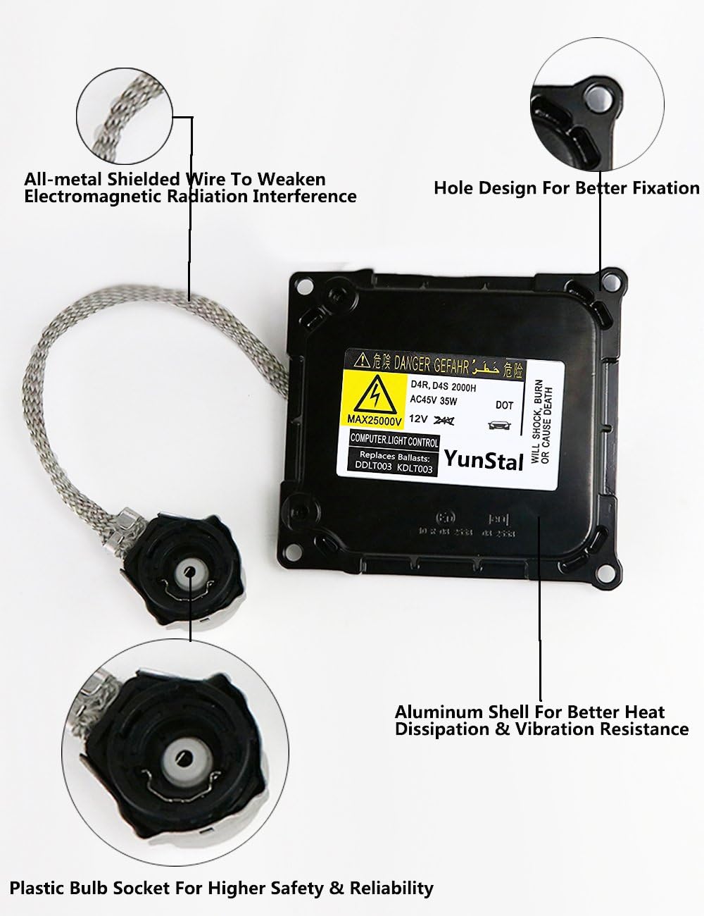 KDLT003 DDLT003 85967-52020 Xenon Headlight Ballast Control Unit Module with Fast Startup Safe Stability for IS250 IS350 RX350 GS300 GS430 ES350 Toyota Prius Avalon Solara Venza