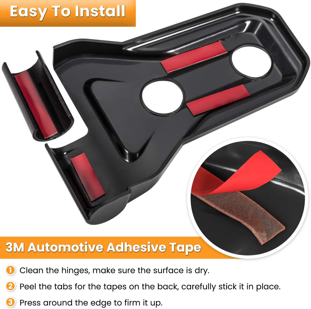 Door Hinge Cover Trim Exterior Accessories Decoration for 2018-2025 Jeep Wrangler JL JLU Sport Sahara Freedom Rubicon Unlimited & Gladiator JT 2-Door and 4-Door (Black 8PCS)