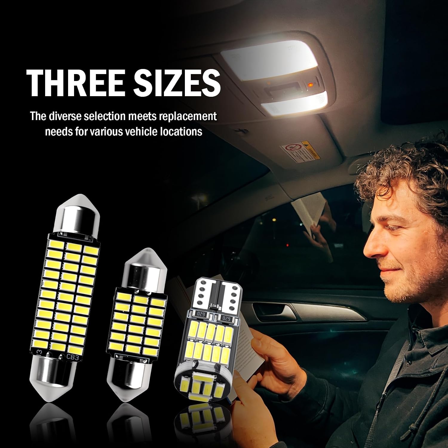 24PCS LED Interior Car Lights Kit,T10/31mm/41mm Car LED Lights Interior Replacement for Map Dome Door Trunk Light,Universal LEDs Light for Cars Interiors Fit for Most Cars/SUVs
