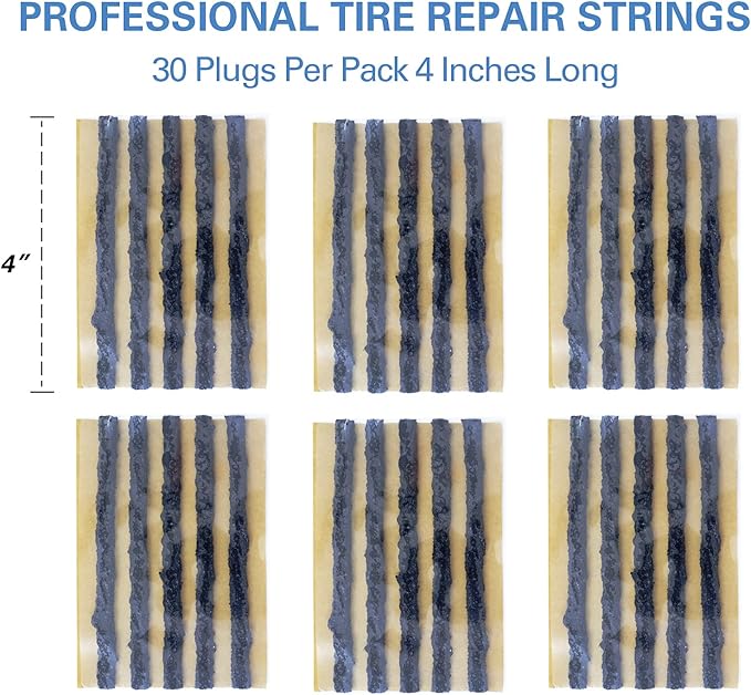 CKAuto 30pcs 4" Black Tire Repair Strings, Automotive Tool Tire Repair Plugs - Image 2