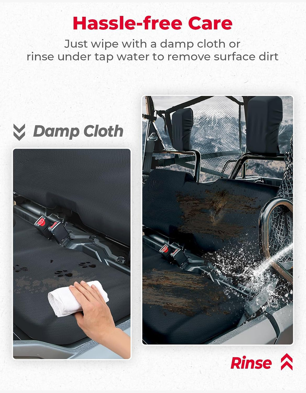 KEMIMOTO UTV Seat Covers Compatible with 2014-2025 Pioneer 700 700-4, UV Scratch Resistant, Water-Resistant 1680D Oxford Fabric, All-Weather Protection, Anti-Slip Secure Fit, Accessories (Black)