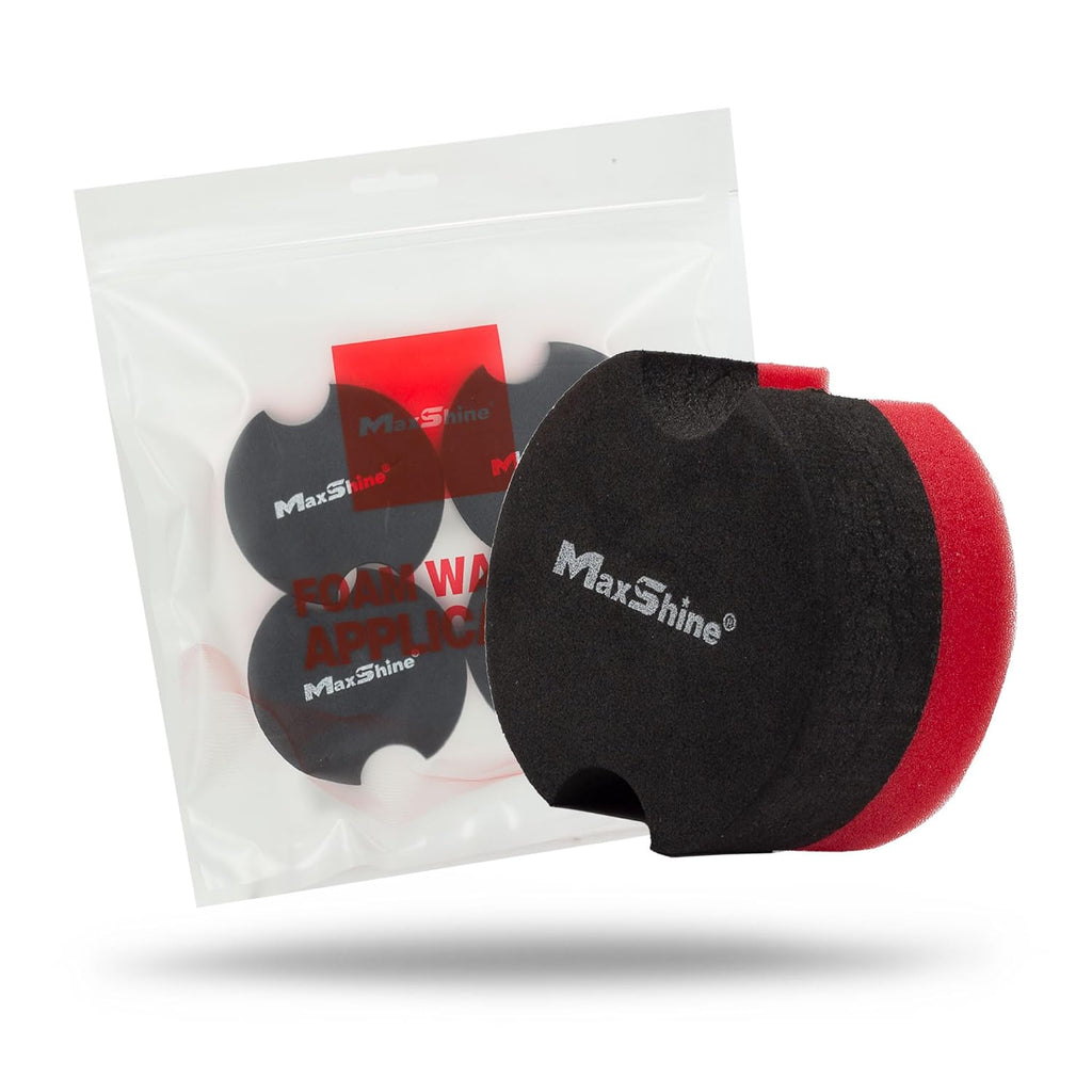 Maxshine Wax Applicator Pad | 2.9 Inch, Grey & Red, EVA Dual-Layer Foam | Ergonomic Grip, Scratch-Free, Washable | for Car Wax, Sealant & Dressing Application