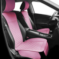 Elantrip 2 PCS Front Car Seat Covers Pink Leather Auto