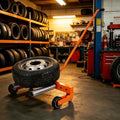 Adjustable Wheel Dolly for Car Truck Trailer, 800lbs Tire Dolly with 360° Casters, Tire Lifting Tool with Retractable Handle, Heavy-Duty Flat Dolly for Garage and Workshop Use