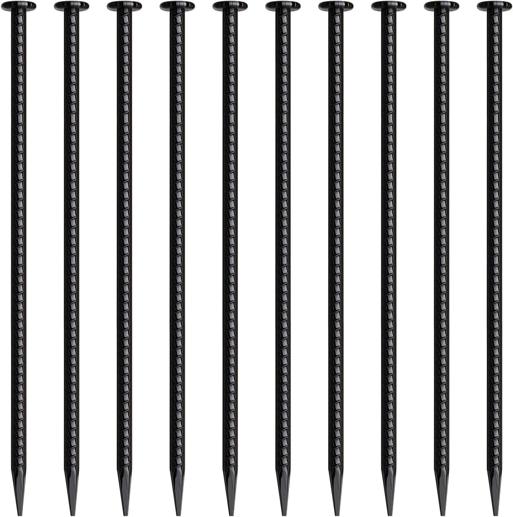 16 Inch Rebar Stakes 10 Pack Heavy Duty Ground Anchors 1/2 Inch Diameter