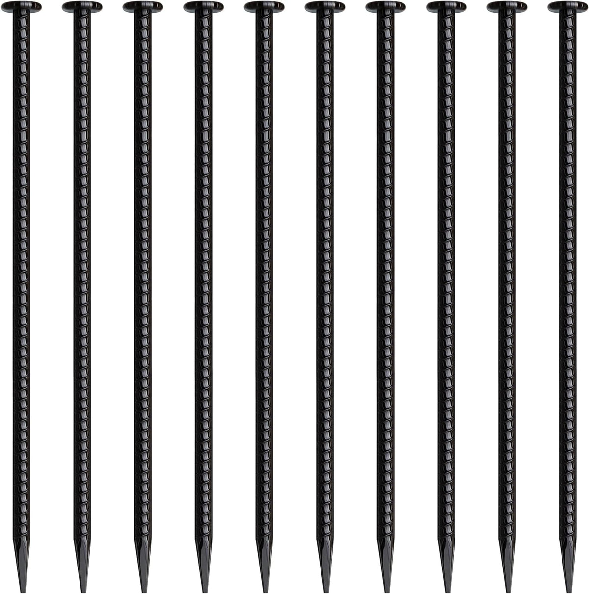 16 Inch Rebar Stakes 10 Pack Heavy Duty Ground Anchors 1/2 Inch Diameter