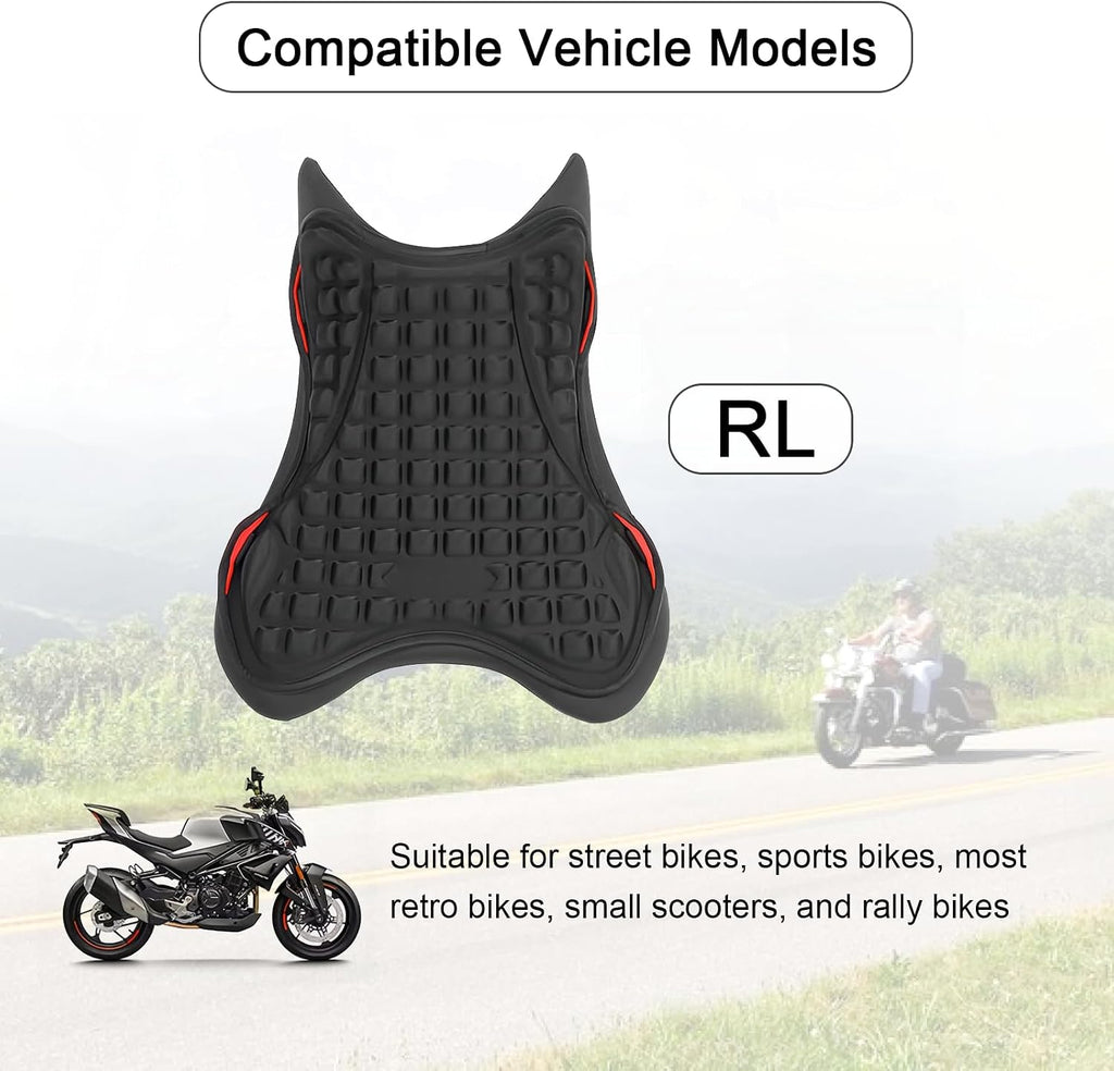 SaferCCTV Motorcycle Seat Cushion,3D Motorcycle Seat Pad,Butt Protector Pads,Comfortable Motorcycle Seat Cover,Motorcycle Seat Cover ATV Padded Seat Protector,Size L