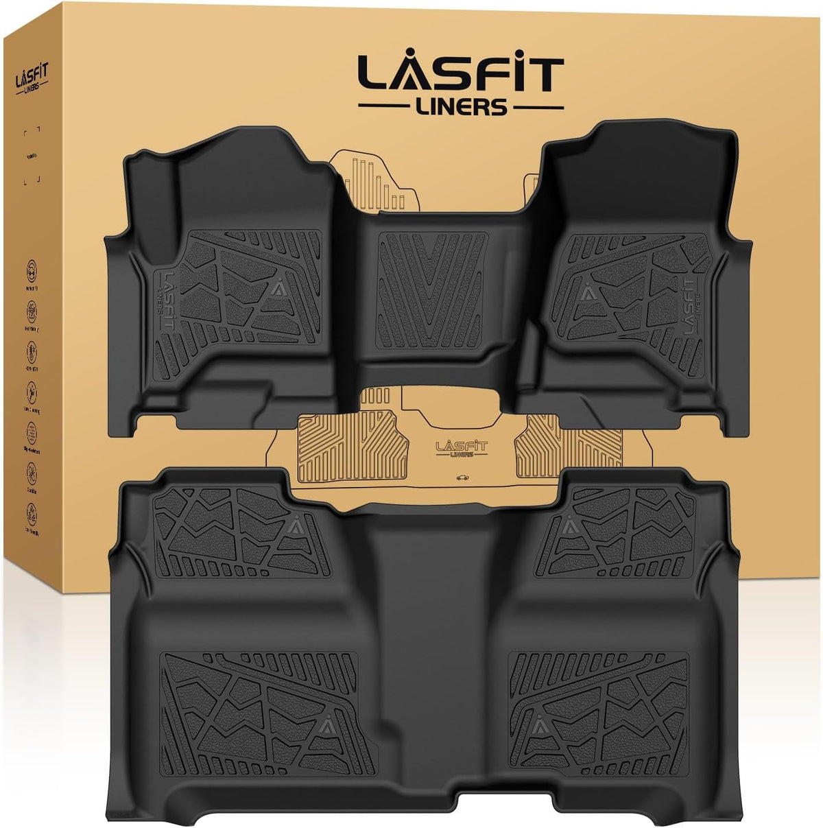 LASFIT Floor Mats 2014-2018 for Chevy Silverado/GMC Sierra 1500, 2015-2019