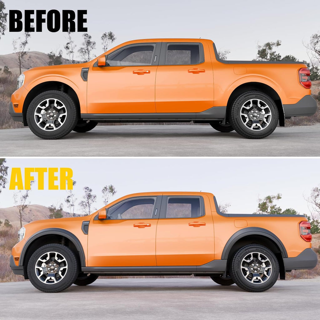 Fender Flares Compatible with 2022-2025 Ford Maverick Front & Rear Wheel Eyebrow Protectors Fender Trim Covers PP Plastic 12PCS No Drilling for 2024 Maverick Accessories