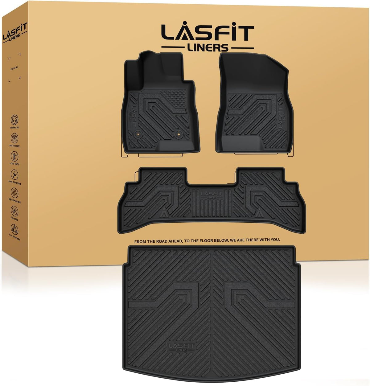 LASFIT Floor Mats & Cargo Mat for Buick Encore GX 2020-2026, TPE All Weather
