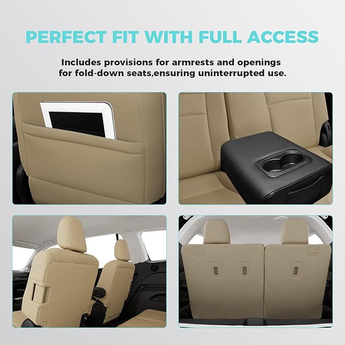 for Honda Pilot Seat Covers, Car Seat Protectors Full Set Custom Fit Pilot Elite - Image 6