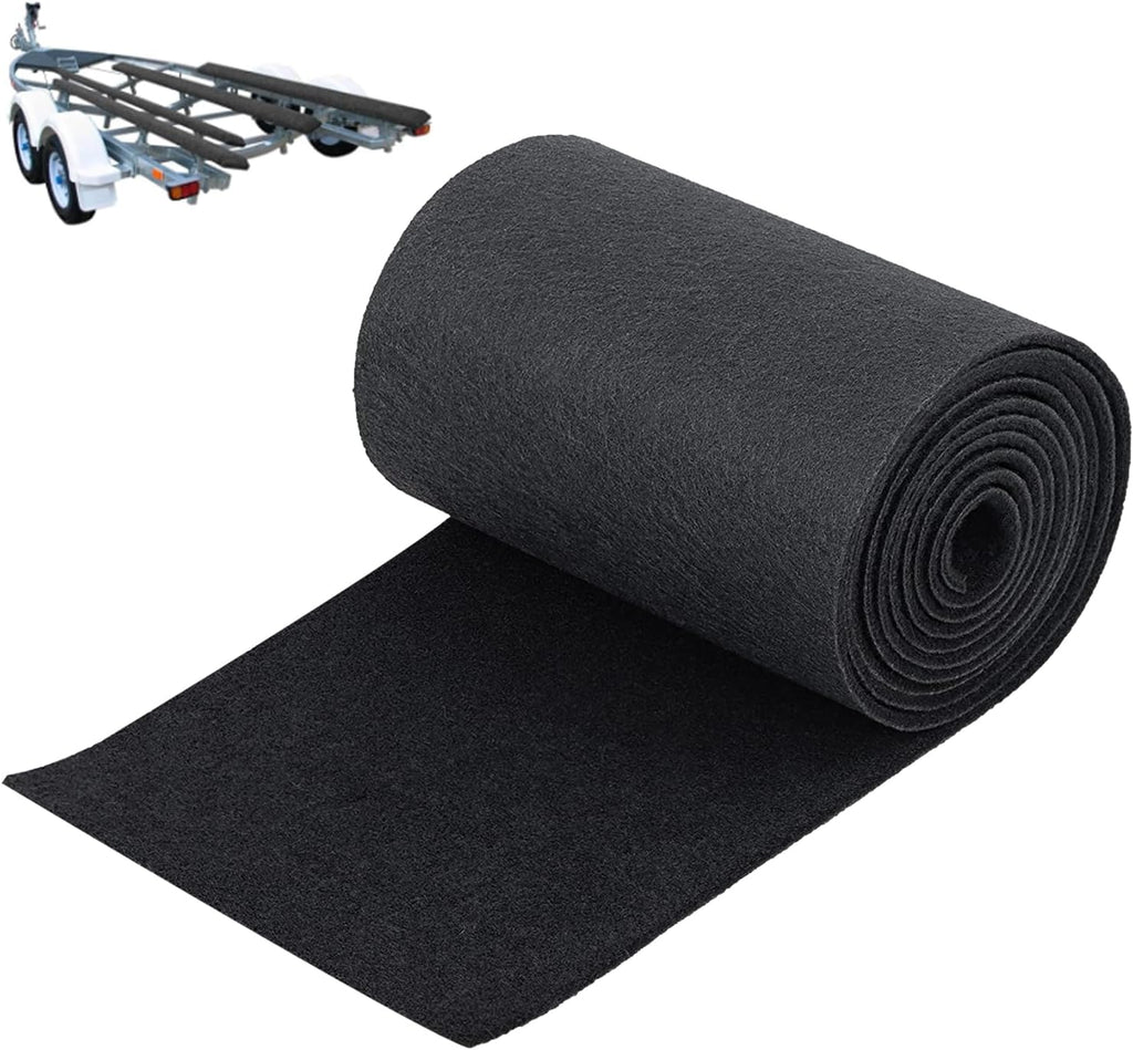 Boat Trailer Bunk Carpet 16 Inch x 15 feet Black Marine Roll Carpet Replacement Parts Accessories Padding Cover for Jet Ski Trailer Boards Ramps (Black-16in x 15ft)