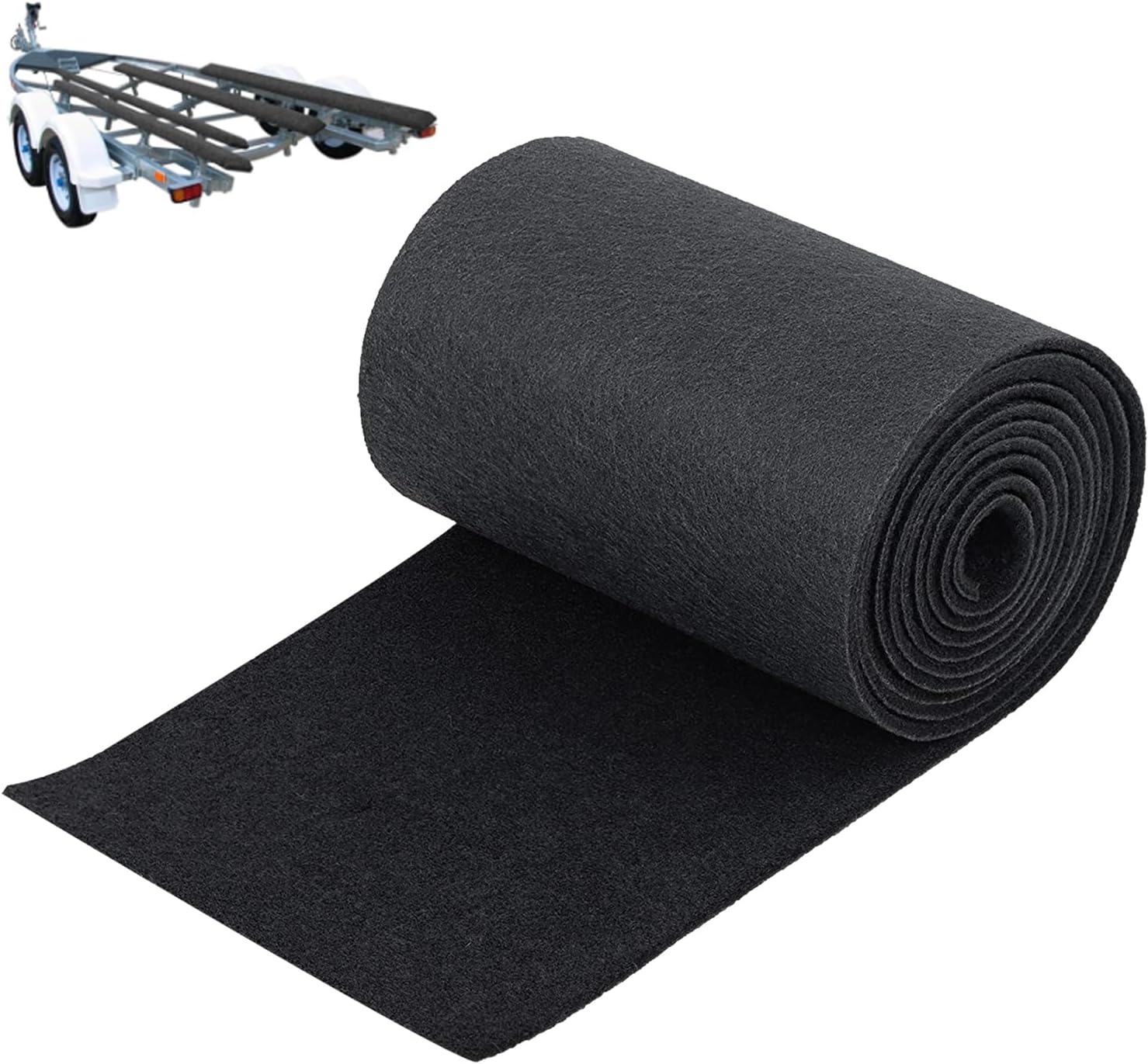 Boat Trailer Bunk Carpet 16 Inch x 15 feet Black Marine Roll Carpet Replacement Parts Accessories Padding Cover for Jet Ski Trailer Boards Ramps (Black-16in x 15ft)