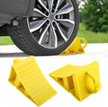 vvag Wheel Chocks for Trailers,2 Pack Heavy Duty Wheel Chocks with Handles for Easy Removal,Hard Plastic Triangular Tire Blocks,Non-Slip Wheel Stoppers for Most Trailers/RVs/Campers (2 Pack)