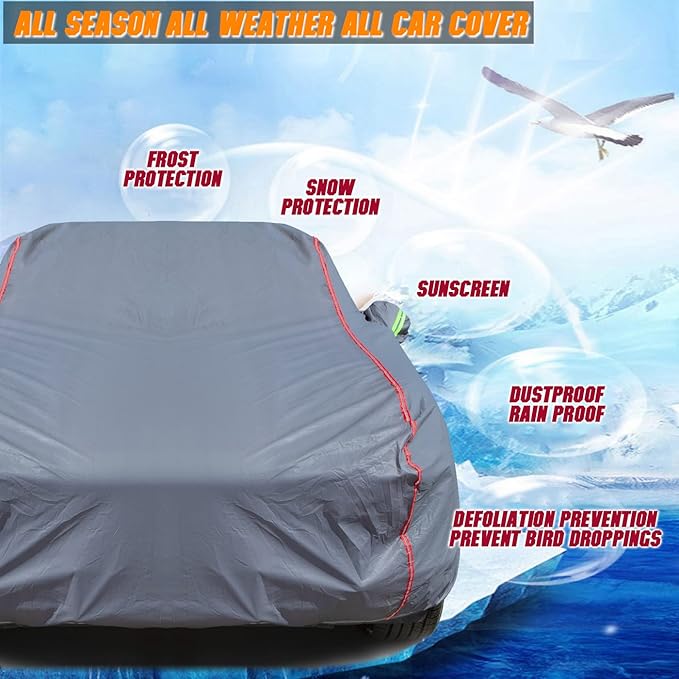 Breathable New Material, Waterproof Car Cover, Locks and Zipper Doors, - Image 7