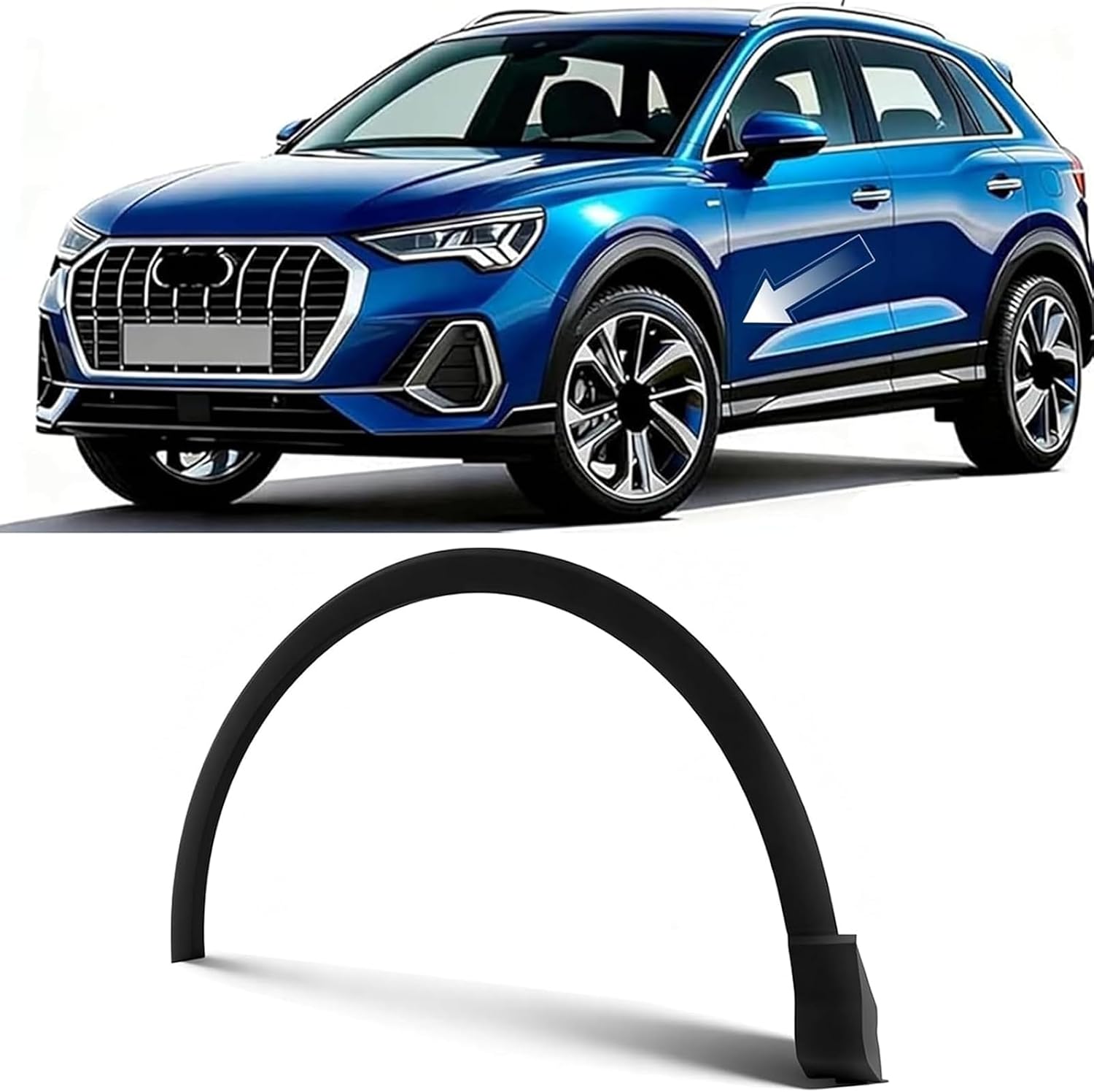 Wheel Flare Molding Trim Fit for Audi Q3 SQ3 2019 2020 2021 2022 2023 2024 Wheel Cover 83A853717AGRU,AU8537177(Front Left Driver Side)
