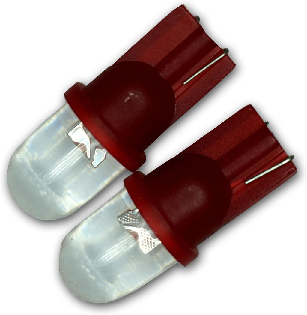 LEDGB-T10-R1 Glove Box LED Light Bulbs T10 Wedge, 1 LED Red 2-pc Set